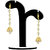 Spargz Gold Plated Ball Shape Long Peal Hook Earrings For Women AIER598