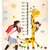 Walltola Cute Giraffe Height Chart Wall Sticker (20X28 Inch)