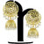 Spargz Round Gold Plated Peal Earrings With Jhumka Drop For Women AIER 602