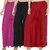 JAM67 Pack of 3 Red, Black  Pink Rayon Women's Palazzo Pants