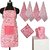 Lushomes Colorful Printed 2 in 1 Stylish Reversible Apron Set ( 1 Apron, 4 Kitchen towels, 2 Oven Mittens, 1 Pot Holder)
