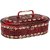 Tuelip Oval Shape Antique Jewellery  MakeUp Vanity Box - Red
