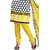 Khushali Presents Printed Crepe Chudidar Unstitched Dress Material(Navy Blue,White,Yellow)
