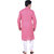 Kisah Pink Woven textured Full Sleeve Cotton Kurta for Men