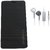 Ready Durable PU Leather Flip Cover For Sony Xperia C4 (Black)+Handsfree for Samsung and all 3.5 mm jack Mobile  Accessory Combo