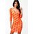 Lovemate Orange Lace Fit  Flare Dress For Women