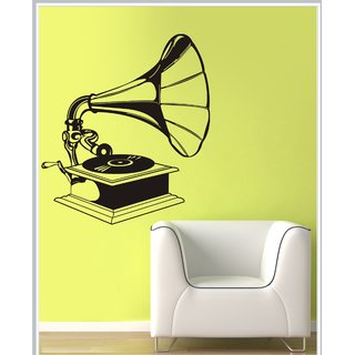 Gloob Decal Style Gramophone Wall Sticker (21*24)