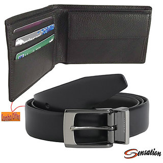 Buy Leather Belt Wallet Combo Online @ ₹299 from ShopClues