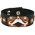 Sakhi Styles men's handmade genuine leather bracelet with mustach and 3d design adjustable size with metal stud closer.