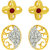 Mahi Gold Plated Charming Stud  Bali combo with Ruby  CZ For Women CO1104547G