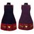 Elegance Multicolor Solid with embroidery on 3 pockets waterproof back  Cotton  2 Aprons Set ( 2APN3PO-003 )