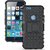 Kenal Hard Armor Hybrid Rubber Bumper Flip Stand Rugged Back Case Cover For Apple Iphone 6/6s/6s+ - BLACK