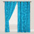 Presto Blue Colour Stripes Jacquard  Window Curtain ( Set Of 2).