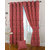 Presto Red Colour Geometrical Jacquard Long Door Curtain ( Set Of 2).