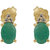 925 Sterling Silver Emerald and Topaz Stud Earrings