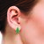 925 Sterling Silver Emerald and Topaz Stud Earrings