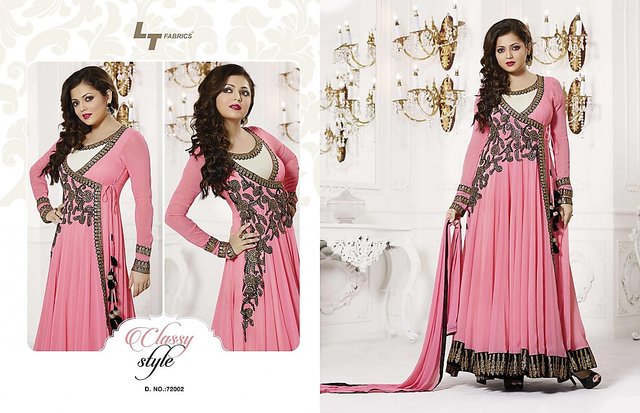 Pink & beige designer salwar kameez by madhubala