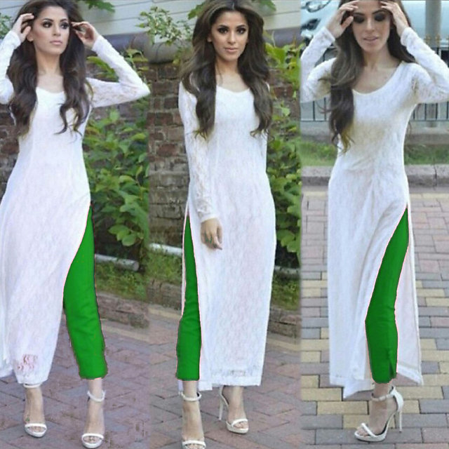 white suit with green dupatta