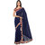 florence clothing company Blue Georgette Embroidered Saree With Blouse