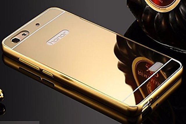 Beroemdheid Redding lip Buy Huawei Honor 4C Case Cover, Luxury Metal Bumper + Acrylic Mirror Back  Cover Case For Huawei Honor 4C - Gold Online @ ₹349 from ShopClues