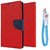 Sony Xperia M2 WALLET FLIP CASE COVER (RED) With Magnet Micro USB Cable