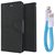 Samsung Galaxy Core II G355H WALLET FLIP CASE COVER (BLACK) With Magnet Micro USB Cable