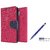 Lenovo Vibe P1 WALLET FLIP CASE COVER (PINK) With STYLUS PEN