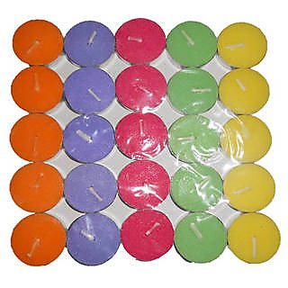 Skycandle Multicolor Tea Light Candle Pack Of 50