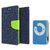 Micromax Canvas Juice 3 Q392 WALLET FLIP CASE COVER (BLUE) With Mini MP3 Player