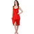 Bombshell Red Satin Short Nighty  with Lingerie 3pc Set
