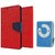 Micromax Bolt Q336 WALLET FLIP CASE COVER (RED) With Mini MP3 Player