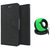 Micromax Canvas Play Q355 WALLET FLIP CASE COVER (BLACK) With SPEAKER