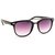 Stacle Double Bridge Rectangular Unisex Sunglasses (Black Frame Violet Lens)...