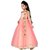Aarika Girls Pink Self Design Net Fabric Birthday Special Ball Gown