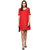Shakumbhari Red Rayon A-line Floral Print Mini Dress