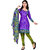 Khushali Presents Printed Poly Cotton Dress Material(Purple,Mehandi)