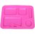 Glasified Full Meal Kiddy Plate - Pink (Pack Of 3)