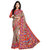 Mafatlal Red Crepe Printed Saree With Blouse