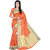 Mafatlal Orange Polycotton Printed Saree With Blouse