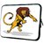 Snoogg Lion Big Cat Attacking Retro 10.2 Inch Soft Laptop Sleeve