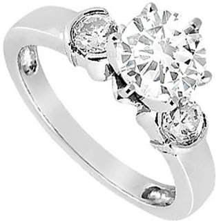 LoveBrightJewelry In Vogue 18K White Gold & Diamond Engagement Ring-0.50 CT
