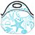 Snoogg Fish World White Pattern Travel Outdoor CTote Lunch Bag