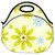 Snoogg Green Flowers Travel Outdoor CTote Lunch Bag