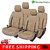 Hi Art Beige and Black Leatherite Custom Fit Seat Covers for Maruti Zen