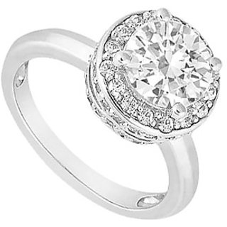 LoveBrightJewelry 18K White Gold & Diamond Exquisite Engagement Ring- 1.00 CT