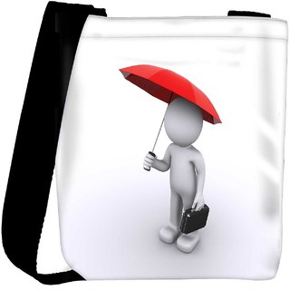 Snoogg 3D Character With Umbrella Designer Protective Back Case Cover For Oneplus 3 Designer Womens Carry Around Cross Body Tote Handbag Sling Bags RPC-3701-SLTOBAG
