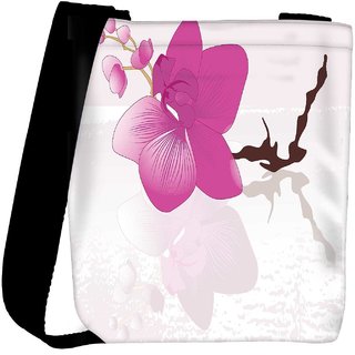 Snoogg Abstract Background With Blossoms Designer Protective Back Case Cover For Oneplus 3 Designer Womens Carry Around Cross Body Tote Handbag Sling Bags RPC-3722-SLTOBAG