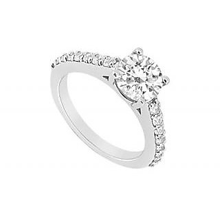 LoveBrightJewelry Swank 18K White Gold & Diamond Engagement Ring-1.00 CT