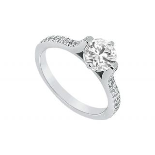 LoveBrightJewelry Voguish Platinum & Diamond Engagement Ring-0.75 CT