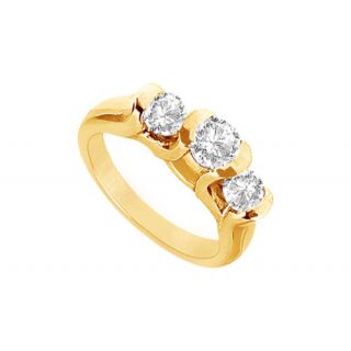 LoveBrightJewelry Resplendent 14K Yellow Gold Diamond Engagement Ring-1.00 CT